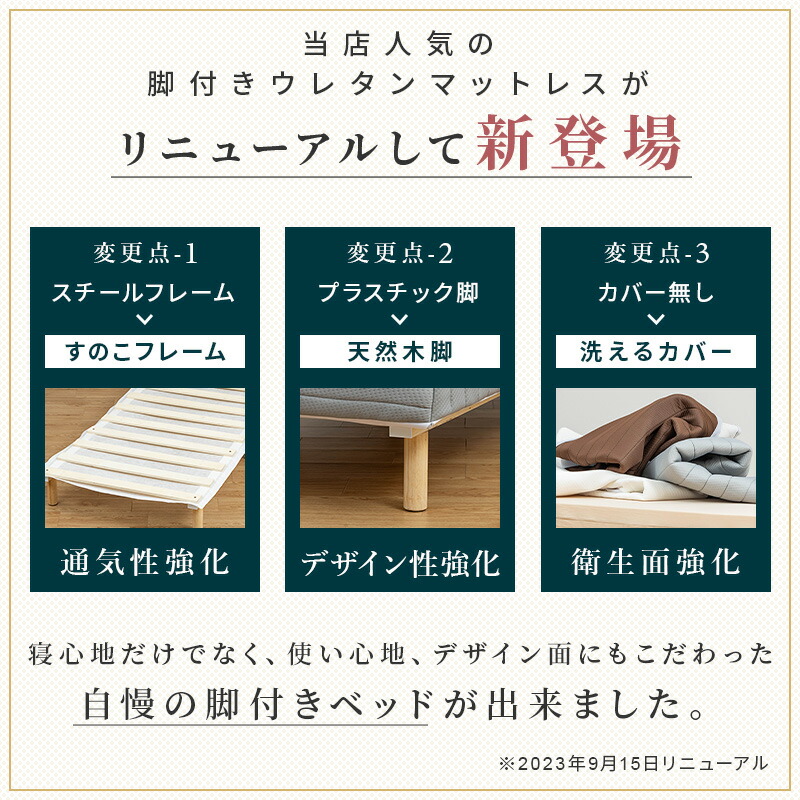 脚付き高反発ウレタンマットレス  2