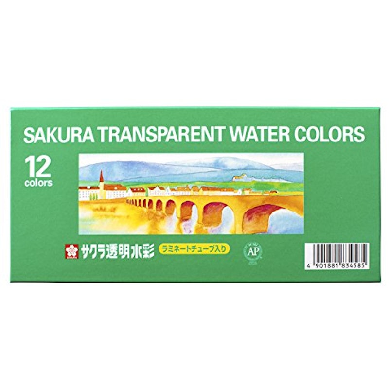 透明水彩絵の具 12色セット 1