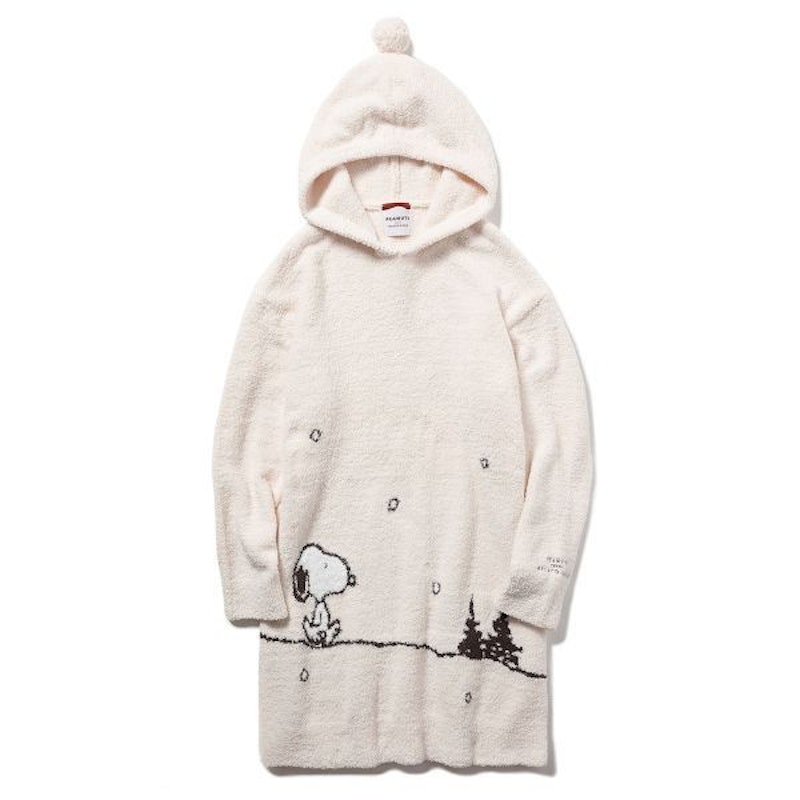 ジェラートピケ PEANUTS パネルジャガードフードドレス