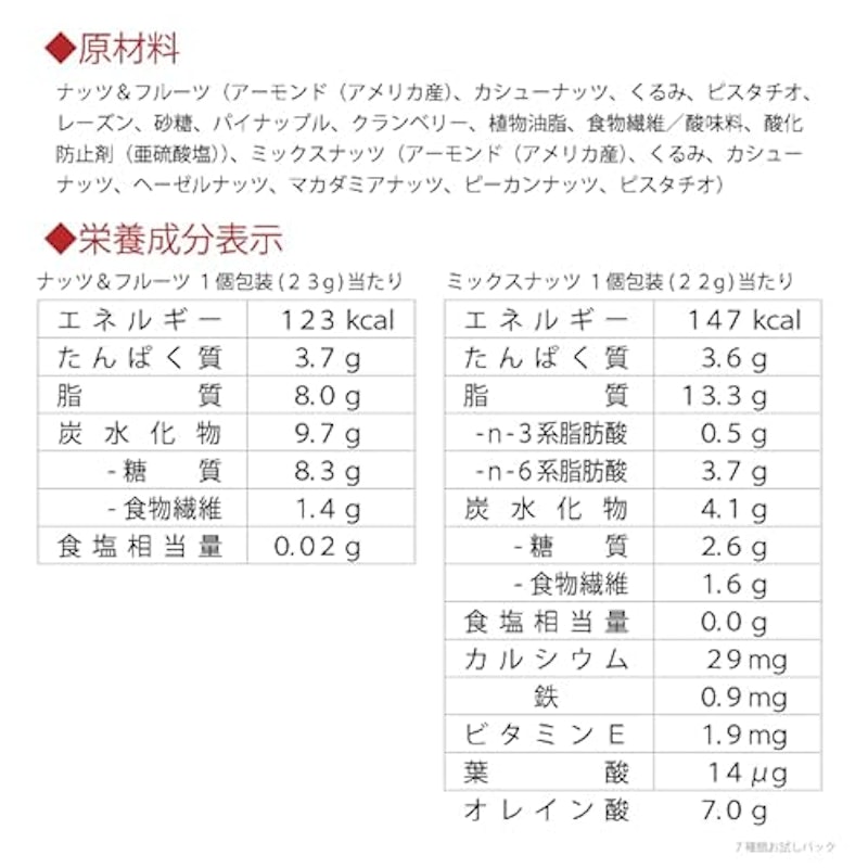 ナッツ好きの7種類 お試しパック 6