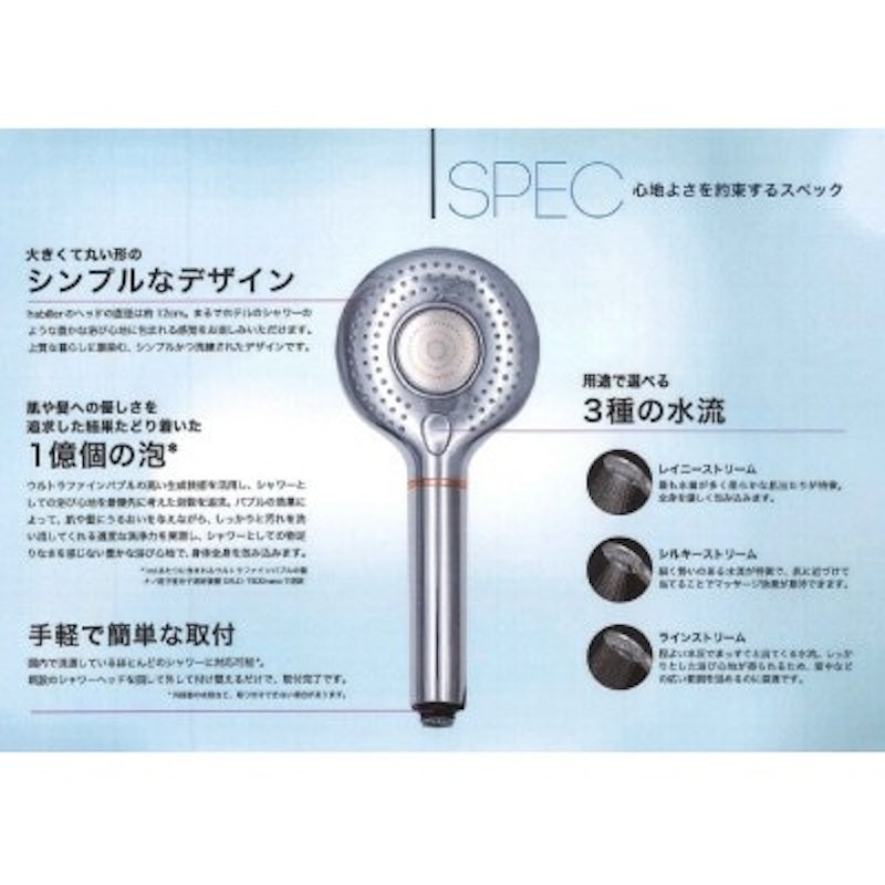 ウルトラファインバブルシャワーヘッド habiller 2