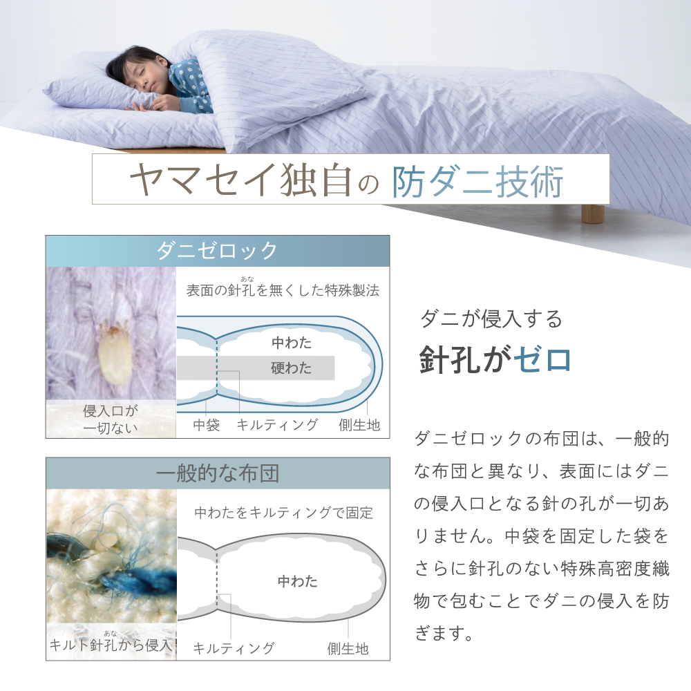 ダニゼロック 洗える2枚合わせ掛け布団 10