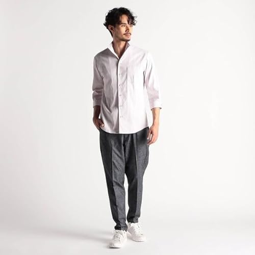 NICOLE CLUB FOR MEN リバーシブルドビー 7分袖スタンドカラーシャツ 2