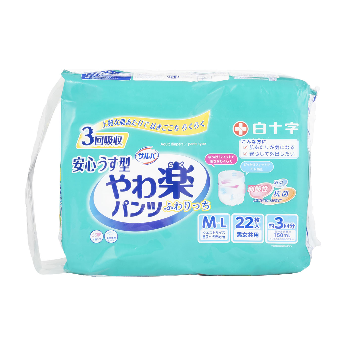 白十字 サルバ やわ楽パンツ 安心うす型を検証レビュー！大人用