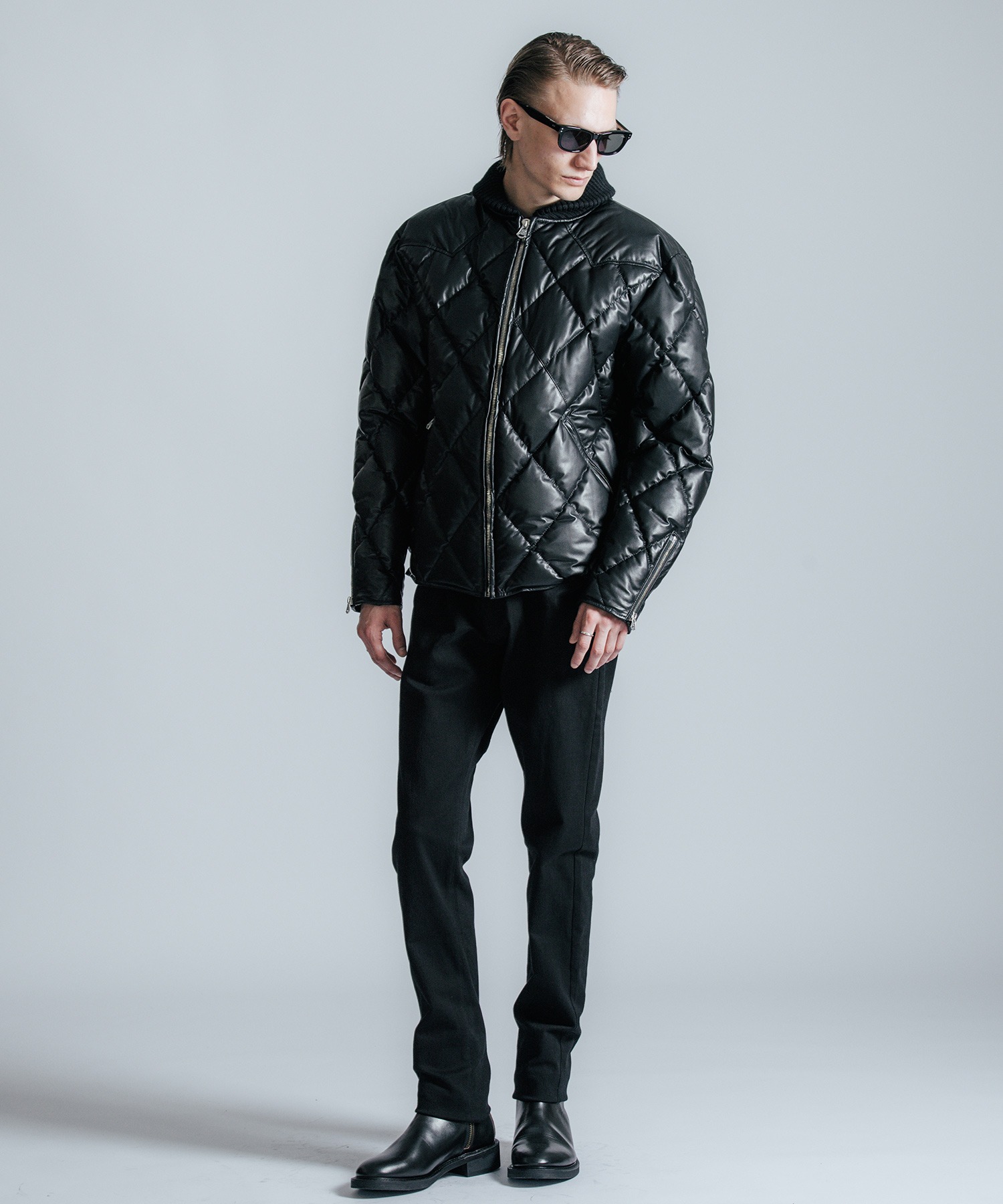 DIAMOND QUILT ラムレザーダウンジャケット 8