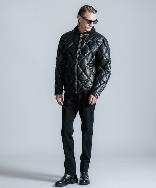 DIAMOND QUILT ラムレザーダウンジャケット 8