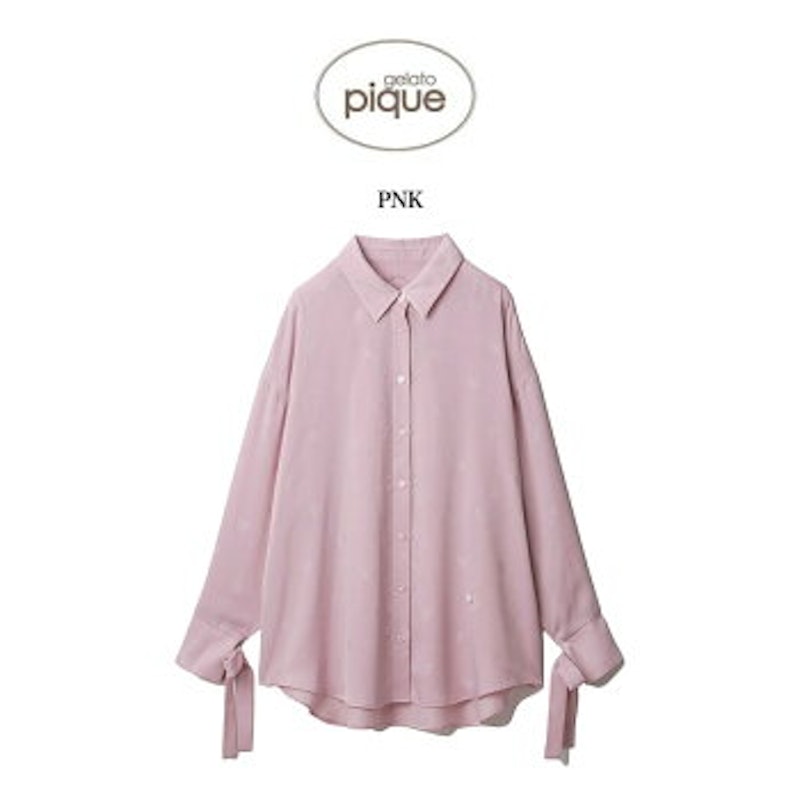 PINKハートサテンシャツ