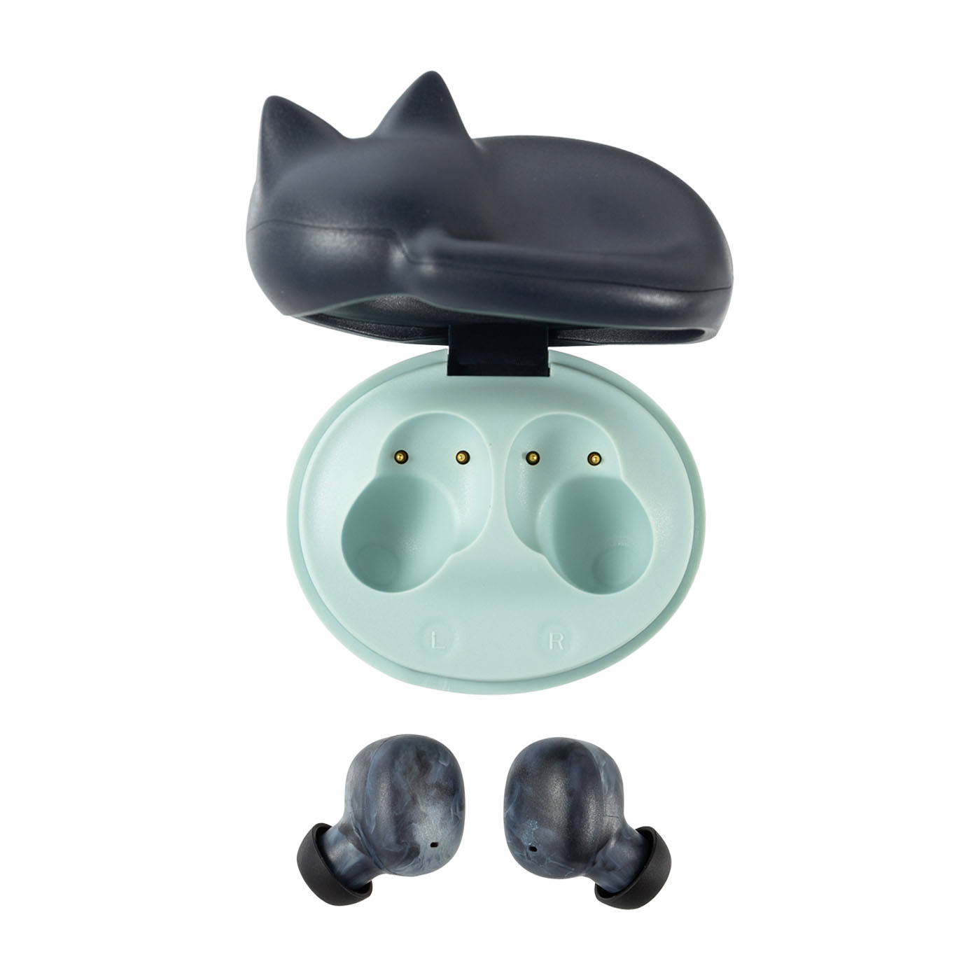 ラディウス NEKO猫型ワイヤレスイヤホン HP‑C28BTK（黒） HP-C28BT Bluetooth対応 完全ワイヤレスイヤホン NEKO 猫