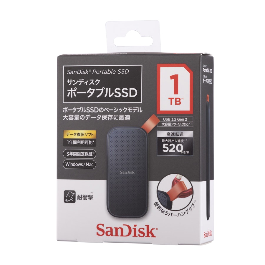 SANDISK ポータブルSSD SDSSDE30-1T00-J25をレビュー！口コミ・評判を 