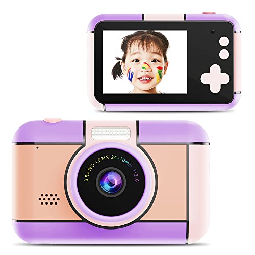 キッズカメラ　子供用カメラ ピンク 紫　２個セット　メモリーカード　ゲーム　動画