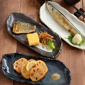 和食器 楕円長皿 手びねり風 2