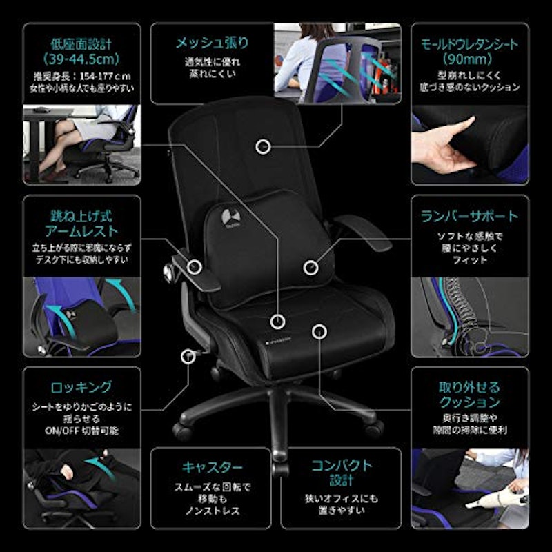 ゲーミングメッシュチェア 3