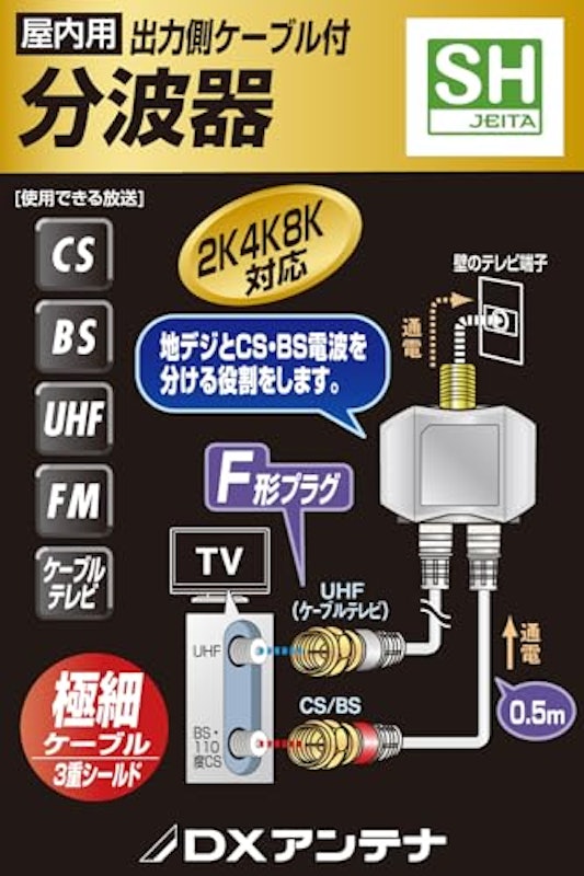屋内用 出力側ケーブル付分波器 2
