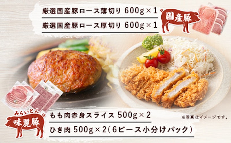 みらい豚・厳選豚ロース肉詰め合わせ 3