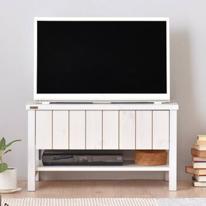 ナチュラルテイストな天然木調のテレビ台(ローボード80cm幅 ホワイト) 5