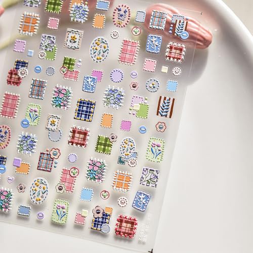 立体刺繍風ネイルシール 4