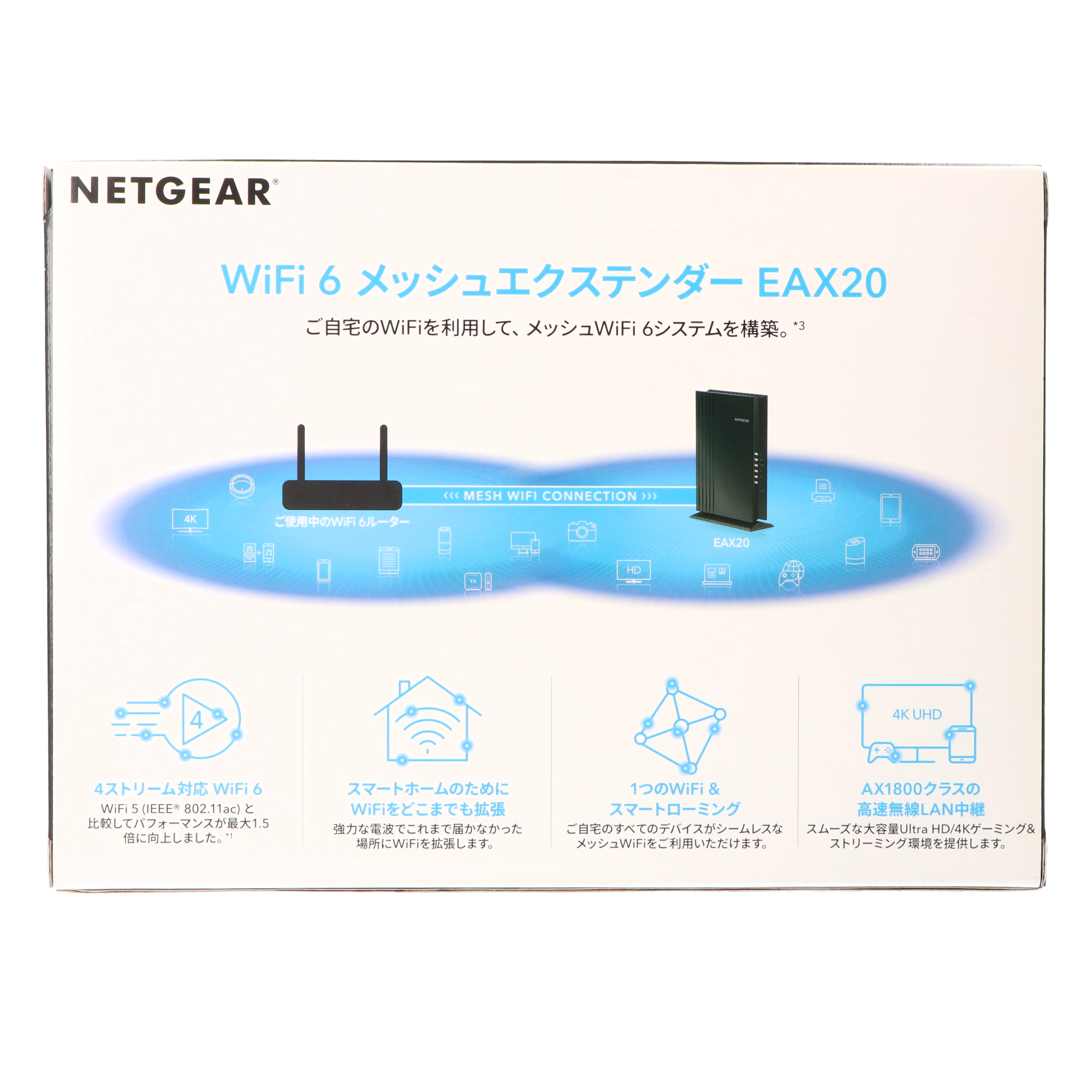 NETGEAR WiFi 6 メッシュエクステンダー AX1800をレビュー