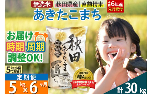 無洗米 定期便 あきたこまち  1