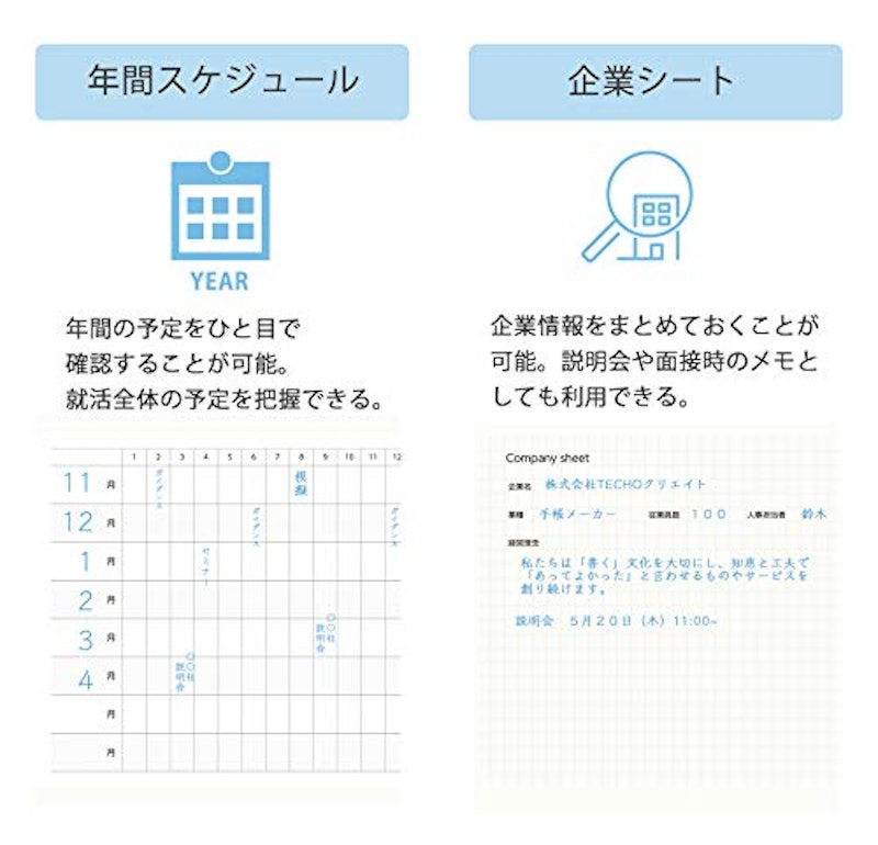 就活TECHO スケジュール帳 ユメキロック 6