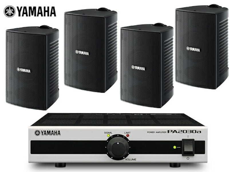VS4 ブラック (2ペア) + PA2030a 店舗 BGMセット 1