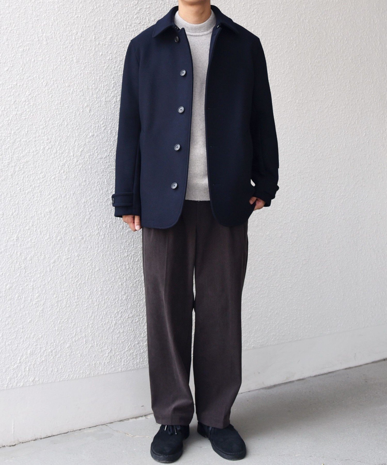 PURE WOOL MELTON シングル Pコート 6