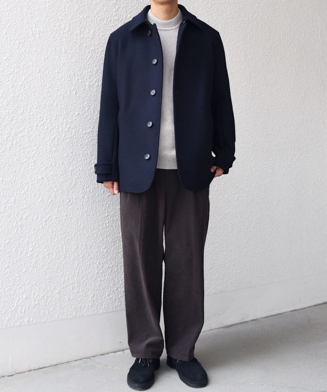 PURE WOOL MELTON シングル Pコート 6
