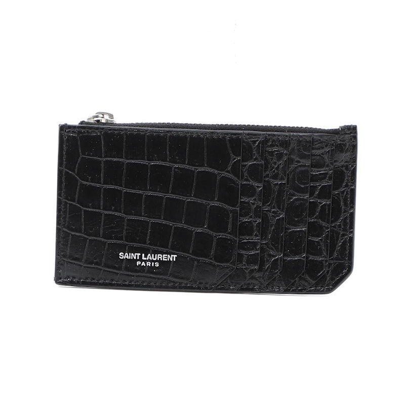 ZIP FRAGMENT CROCODILE CARD HOLDER