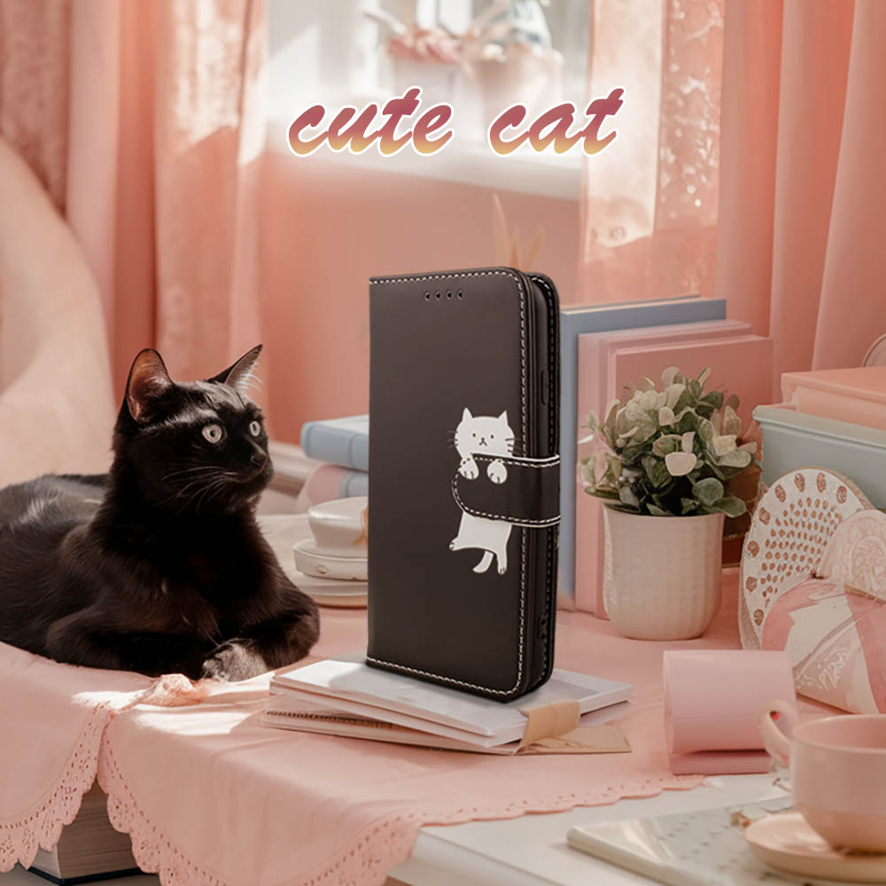 iPhone15ケース 手帳型 ねこ 1