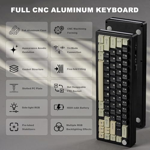 AL66 Knob CNC Aluminum Wireless Mechanical Keyboard 2