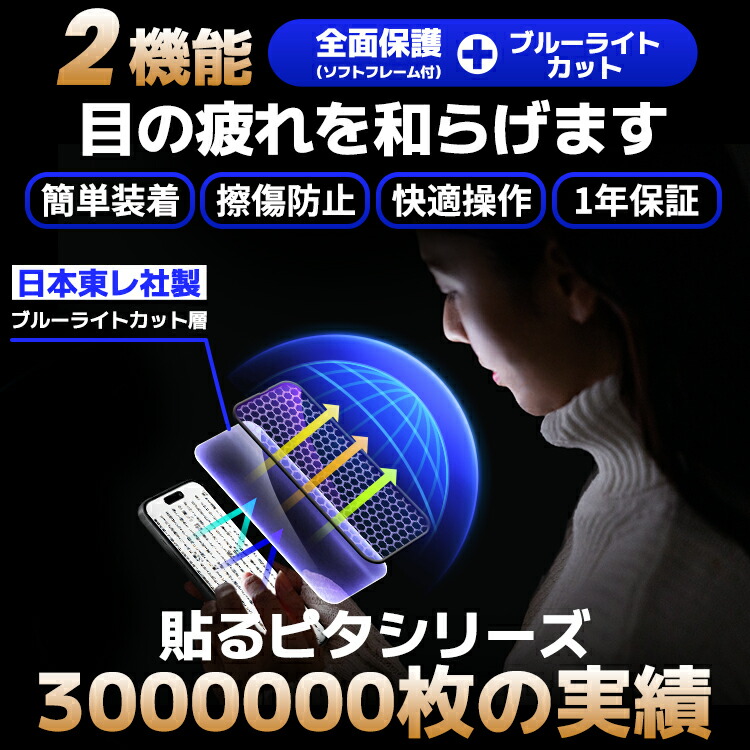 貼るピタ iPhone 全面保護ガラスフィルム 2