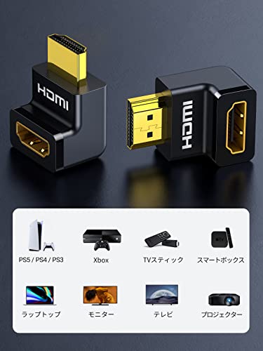 HDMI　L型変換アダプタ 90度＋270度 4