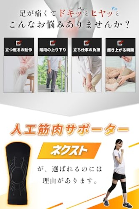 人工筋肉膝サポーター ネクスト 3