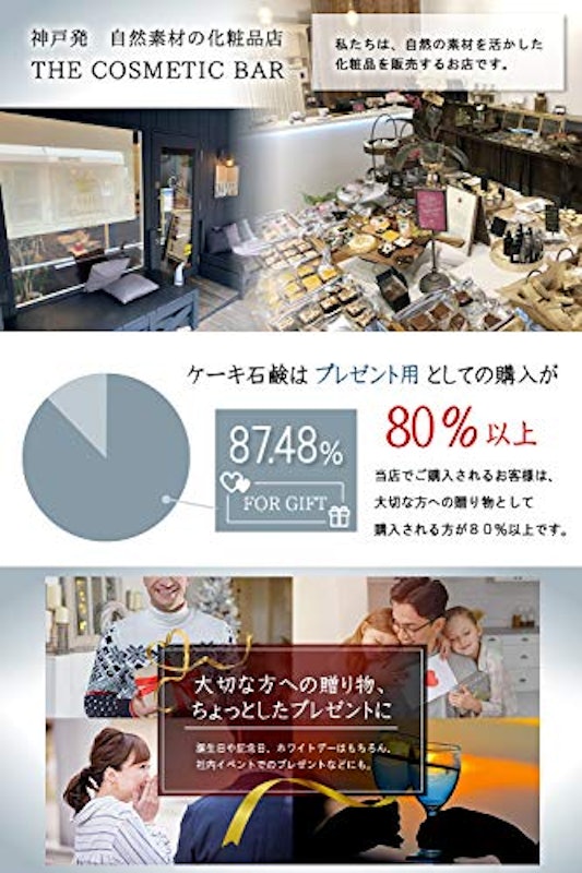 ケーキ石鹸2個入りギフトセット ストロベリー&マグノリア 3