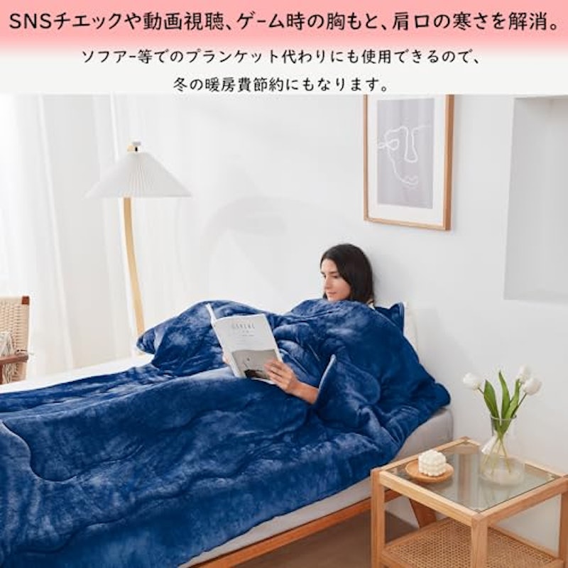 毛布 2枚合わせ綿入り 2