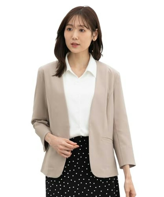8分袖カラーレスジャケット 1