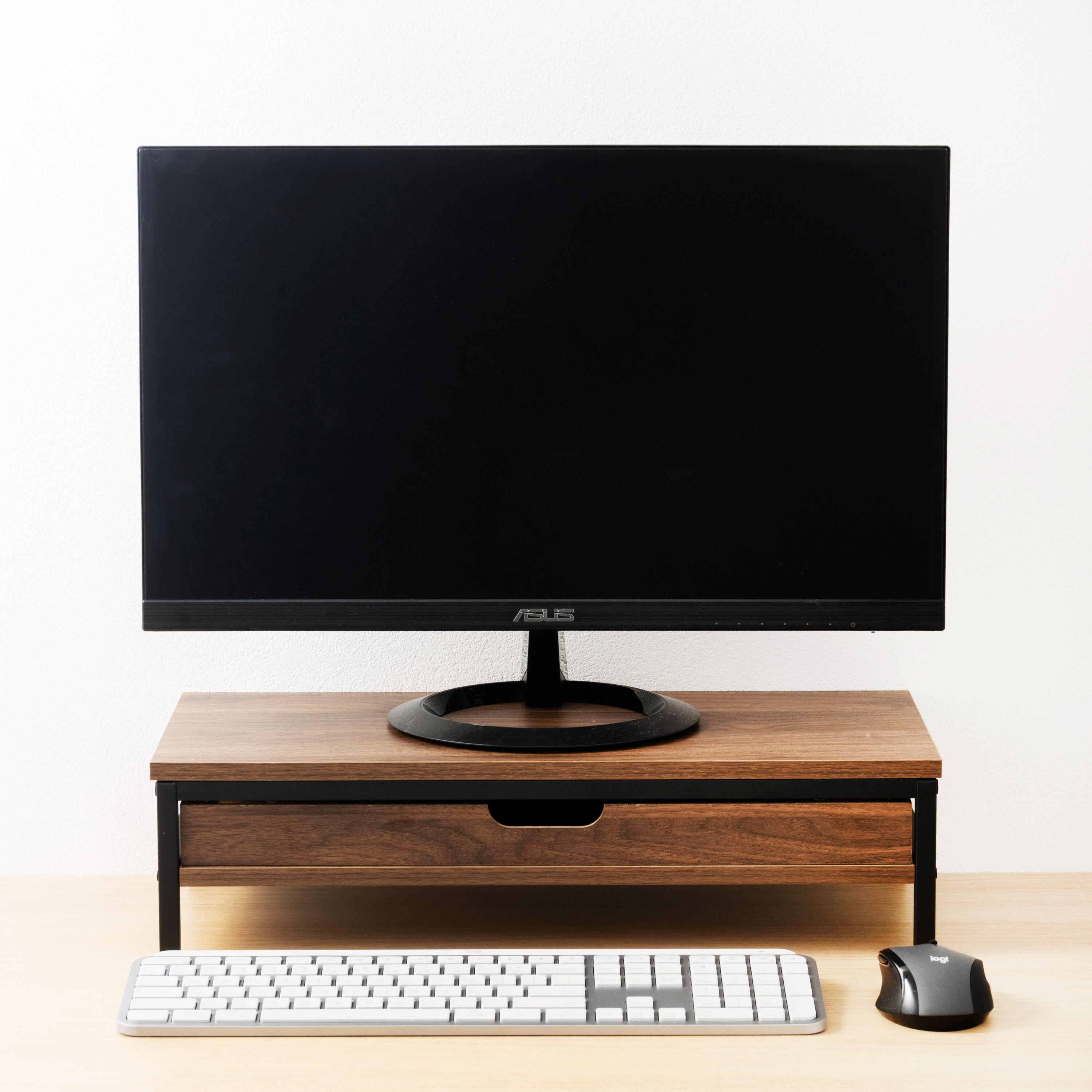 ニトリ 引き出し付きモニター台 NM01 ミドルブラウンを検証レビュー