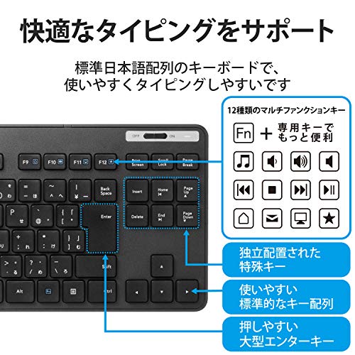 ワイヤレスキーボード マウスセット 3