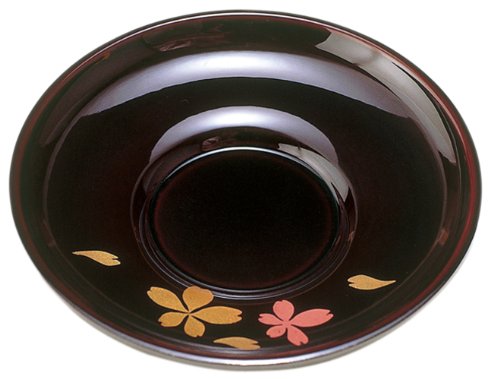 溜 ダルマ茶托 桜 1