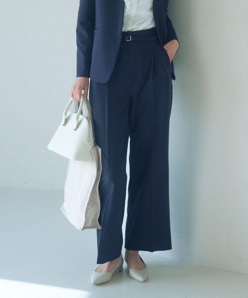 パウドレ ワイド パンツ ウォッシャブル ストレッチ 1
