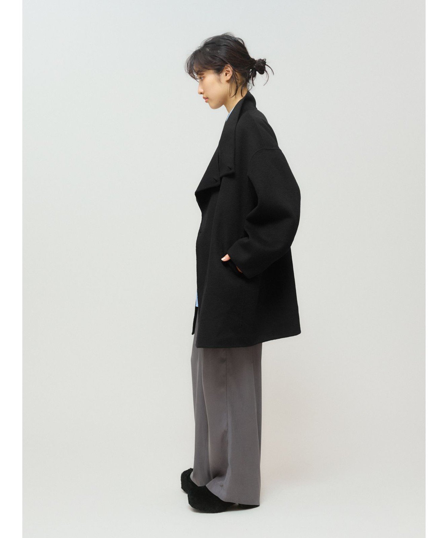 MIDIUMISOLID for Ladies スタンドリバーコート 4
