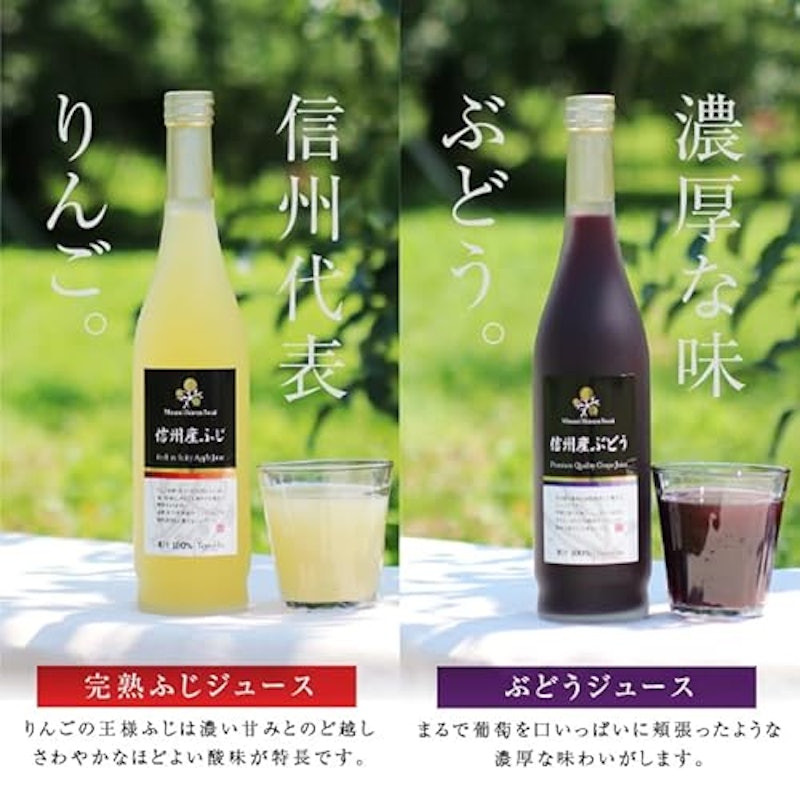 信州産100%果物ジュース500mL 2本セット 3