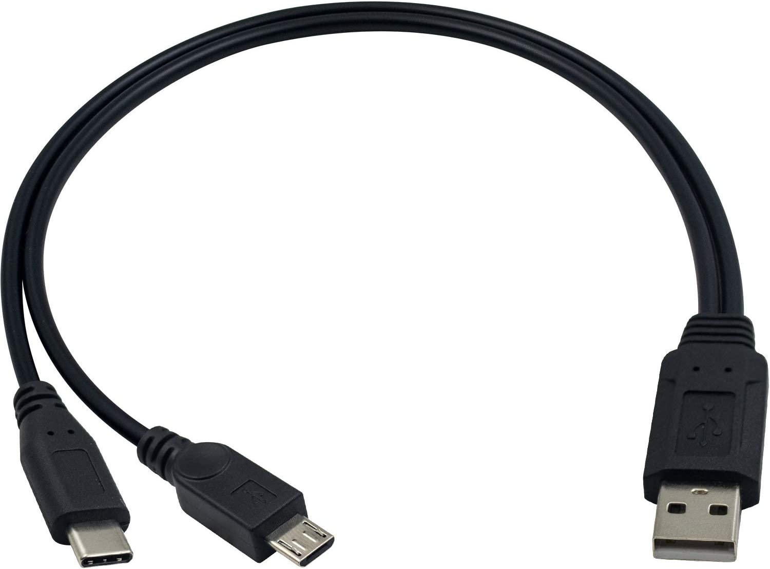 USB2.0電源補助ケーブル メス(USB2.0) オス(USB2.0 USB電源補助) 35cm 二股 2分岐ケーブル