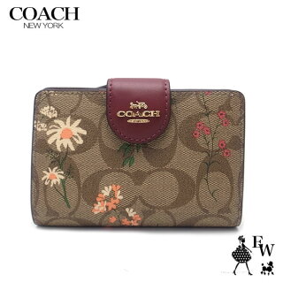 COACH コーチ　折財布　馬車モチーフ　ワインレッド　新品　アウトレット