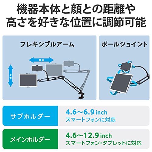 スマートフォン・タブレット用ダブルフレキシブルアームスタンド 3