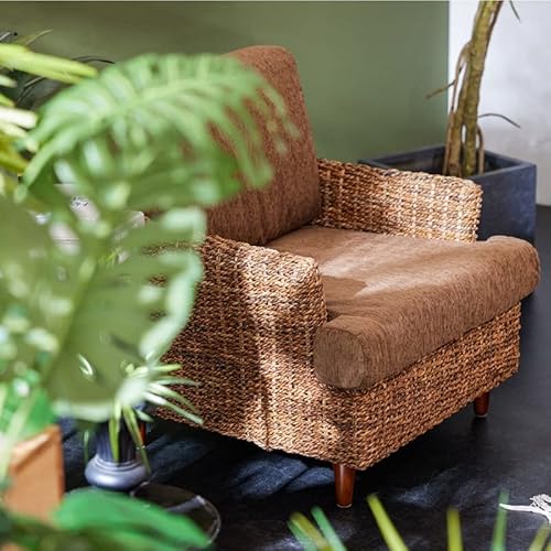 Vintage ラタン×アイアン ガーデンソファー 2人掛け 室外室内用