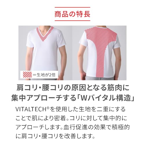 Vネックインナー半袖 4
