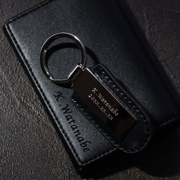 メタルプレートキーホルダー＆本革名刺入れセット 3