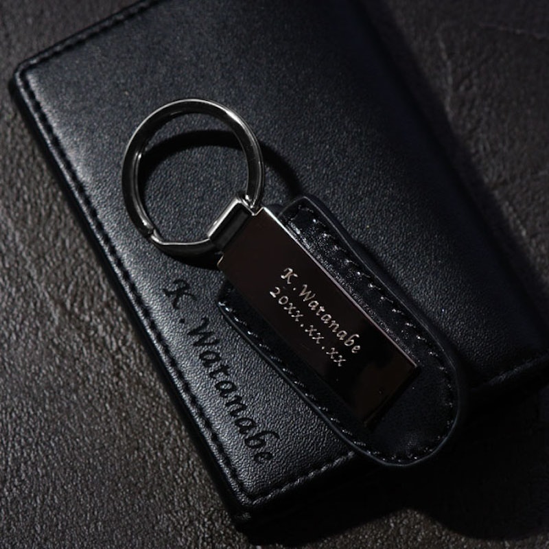 メタルプレートキーホルダー&本革名刺入れセット 3