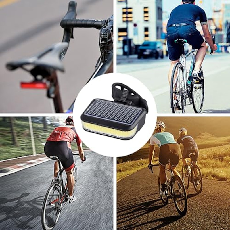 ソーラー自転車テールライト ブラック ソーラー充電+TYPE-C直接充電 600mAhバッテリー 4