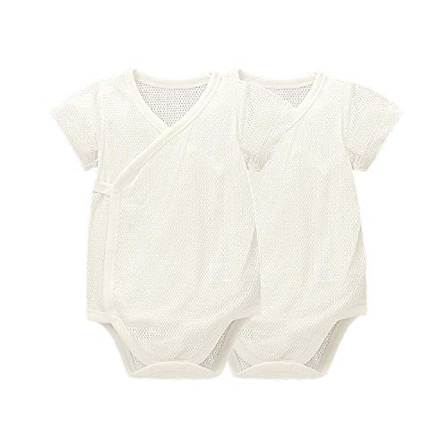 前開き半袖ボディスーツ2枚セット 1